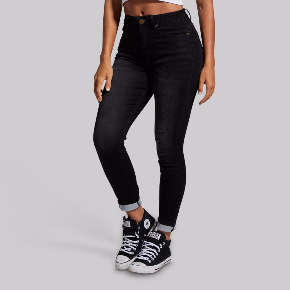 Born Primitive Flex Stretch High-Rise Skinny Jeans, Black, sized XL Tall